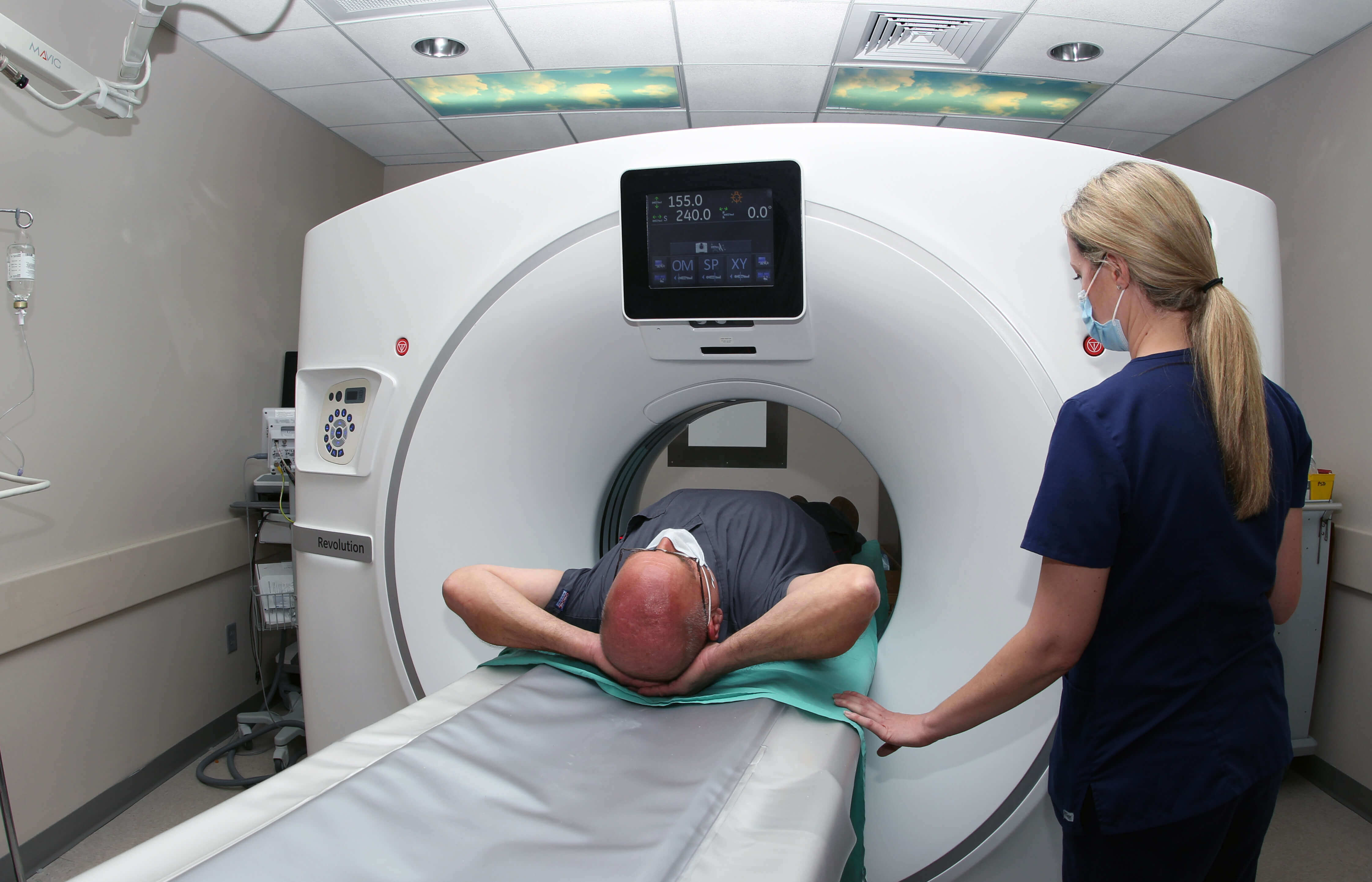 man going into mri machine